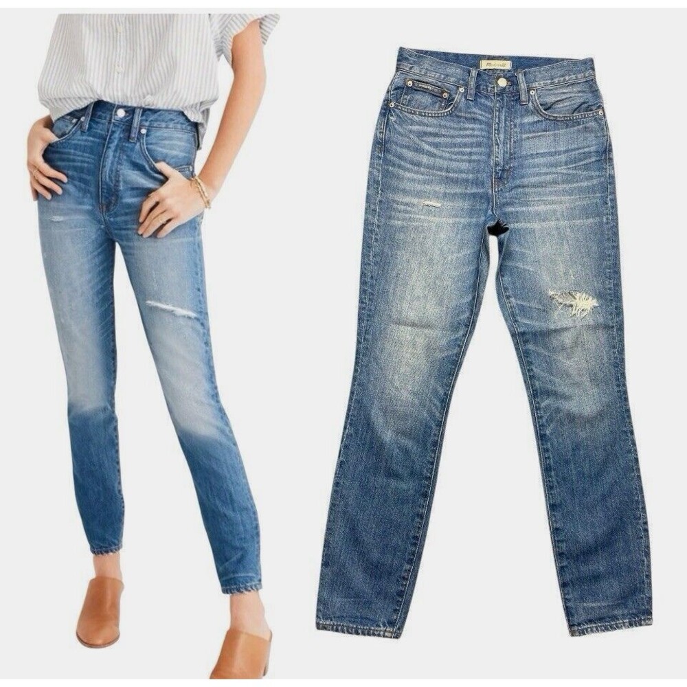 Madewell Rigid Skinny Women's Distressed High Rise Jeans Size 27